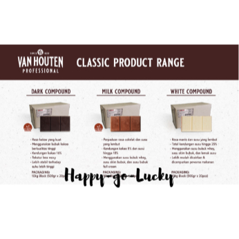 

Van Houten Dark / Milk / White Compound Block 500 gr Chocolate Coklat Blok