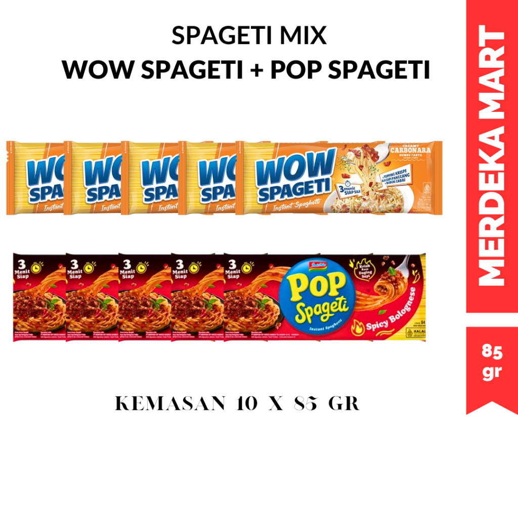

(10 PCS) POP SPAGETI DAN WOW SPAGETI 84 GR ALL VARIAN