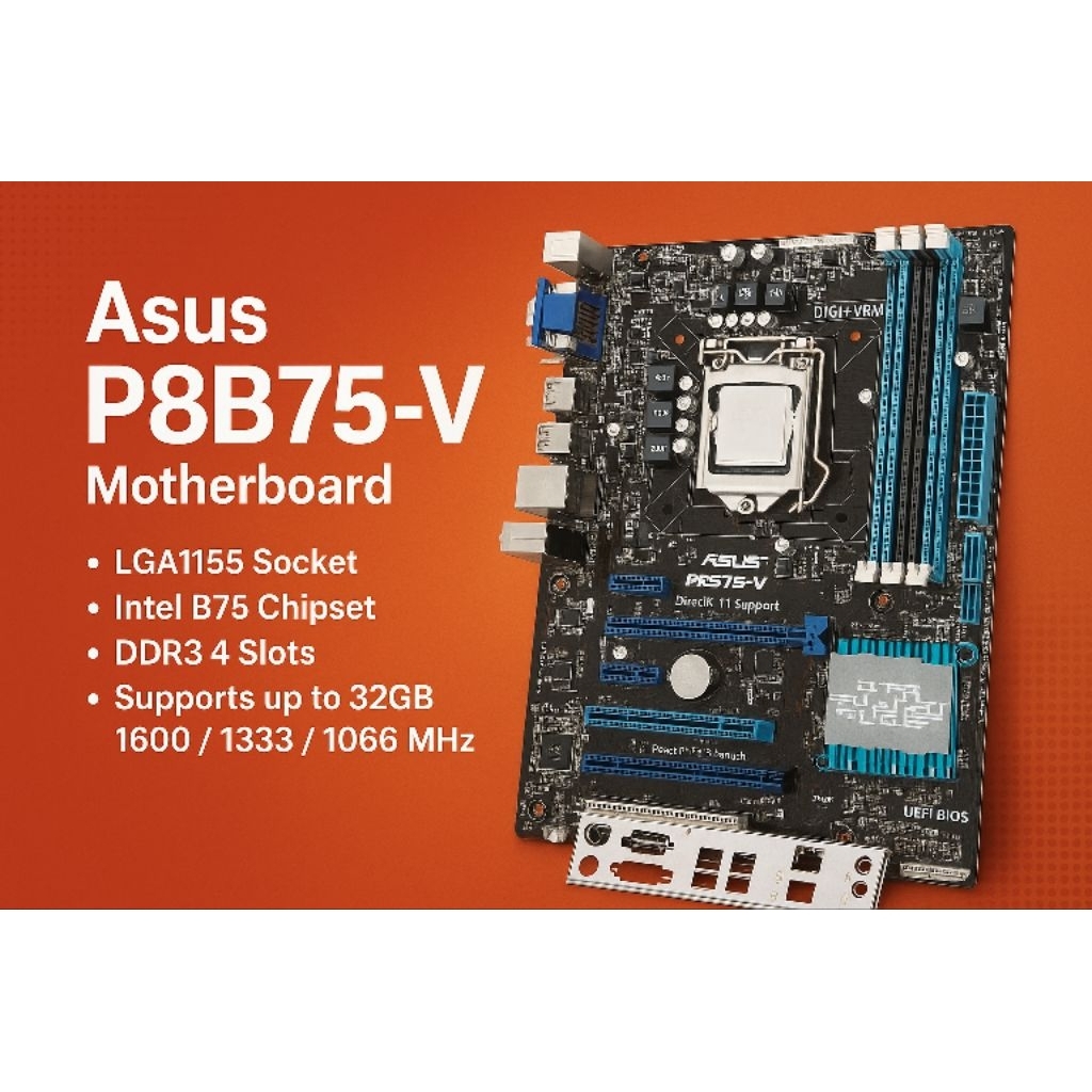 Motherboard Asus P8B75-V Lga 1155 4 Slot up to 32Gb DDR3