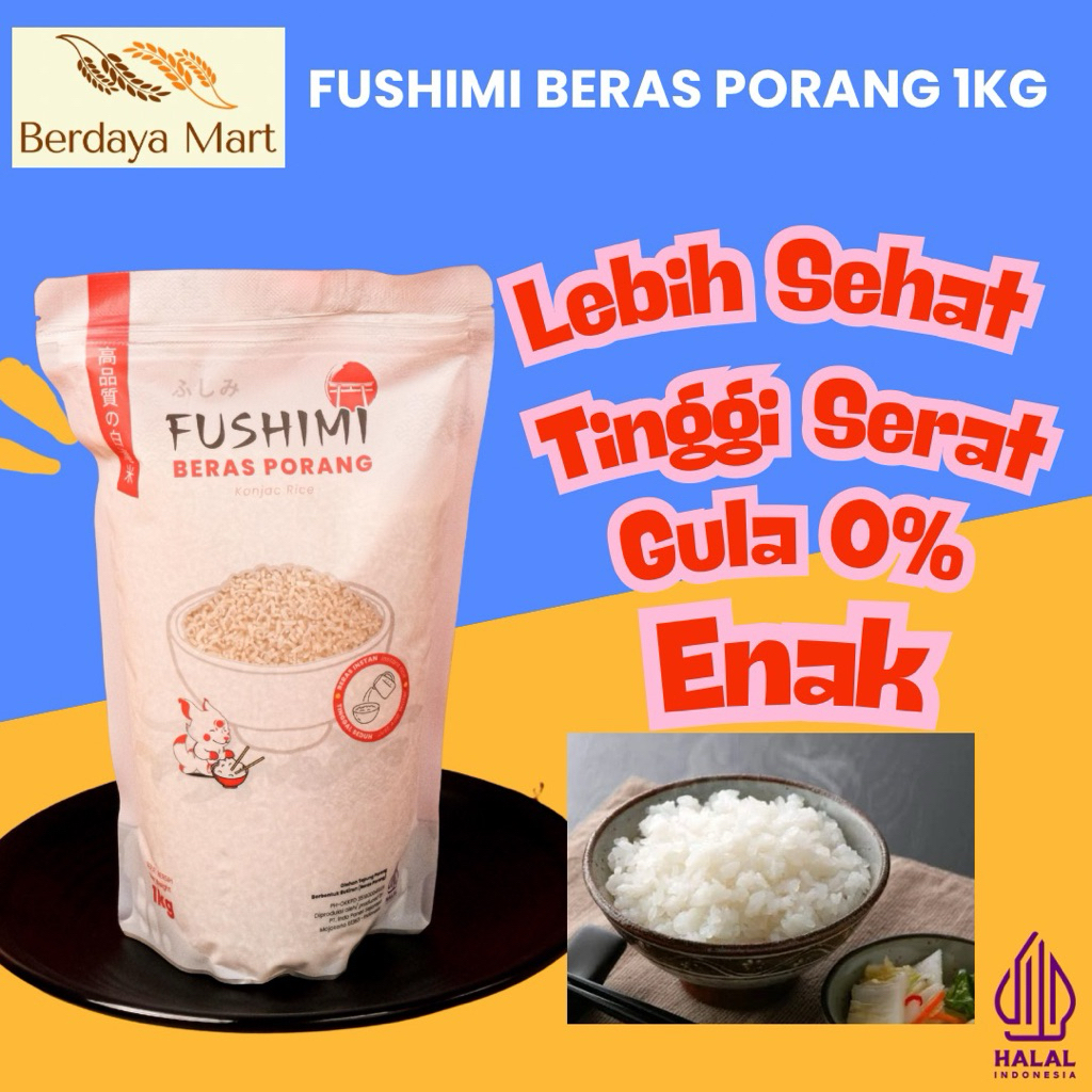 

FUSHIMI Beras Porang 1KG (Gratis Kemasan Luar Bubble Wrapped)