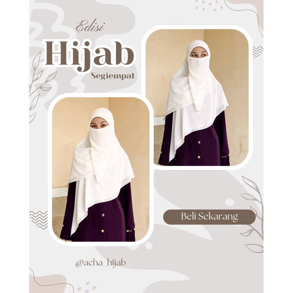 Segiempat - Grade B - Include cadar + inner - Acha Hijab