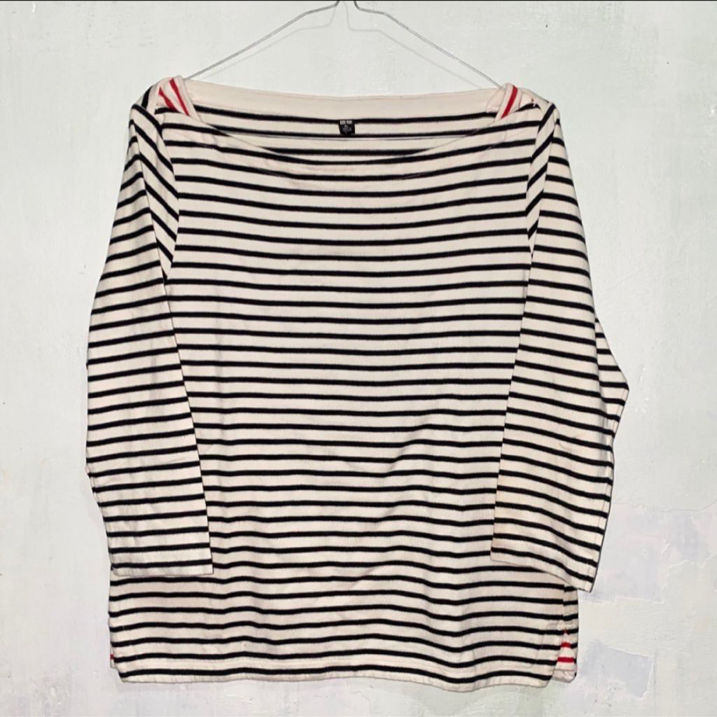 Buy 1 Get 1 UNIQLO stripe baju salur long sleeve