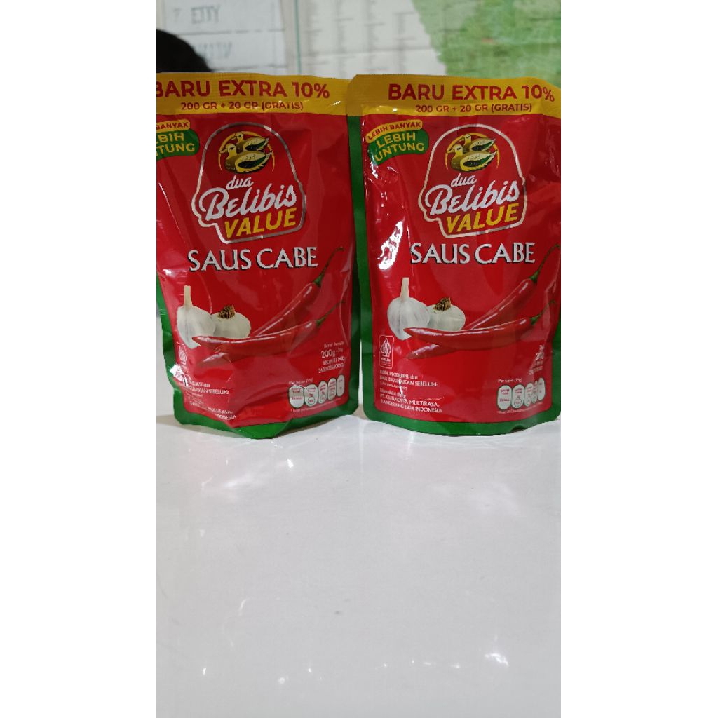 

saos cabe value dua belibis ekonomis 220gram saos sambal