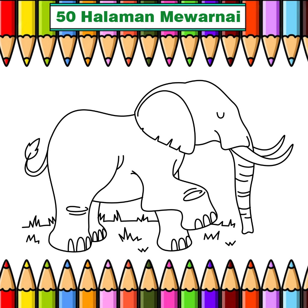 

50 Kertas mewarnai Mamalia dll ukuran A5 untuk Anak TK / PAUD / SD Lembar belajar mewarnai