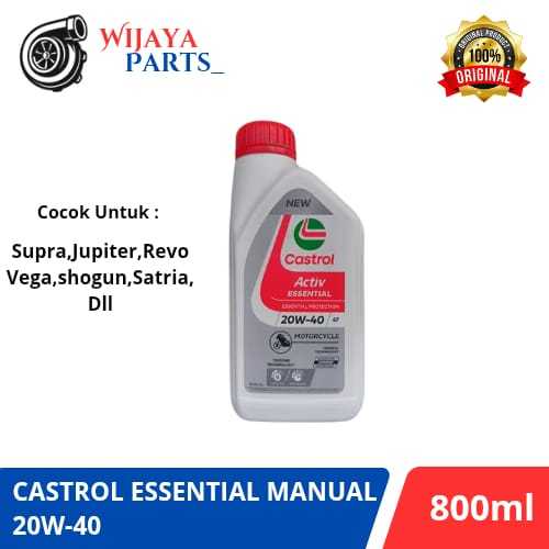 Oli Mesin Motor CASTROL GO Activ Essential 20-40 800ml / oli mesin motor manual/oli motor bebek