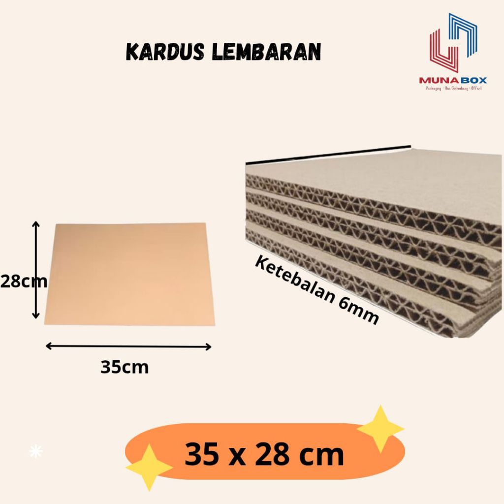 

Karton Kardus Lembaran Sheet 35 x 28 cm Double wall