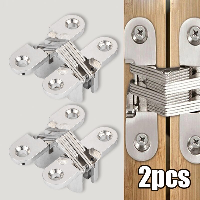 2pcs Engsel Lipat Tanam Engsel Deer Stainless Invisible Concealed Hinge Engsel Pintu Lemari Meja Lip