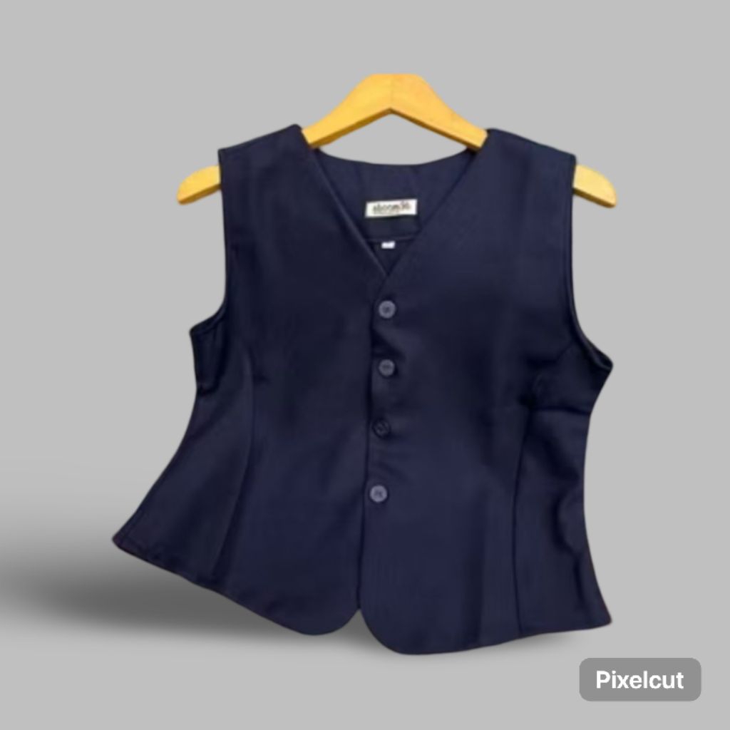 Rompi Blazer Crop stylish korean S/XXL | atasan rompi wanita import | outffit wanita jas blazer warn