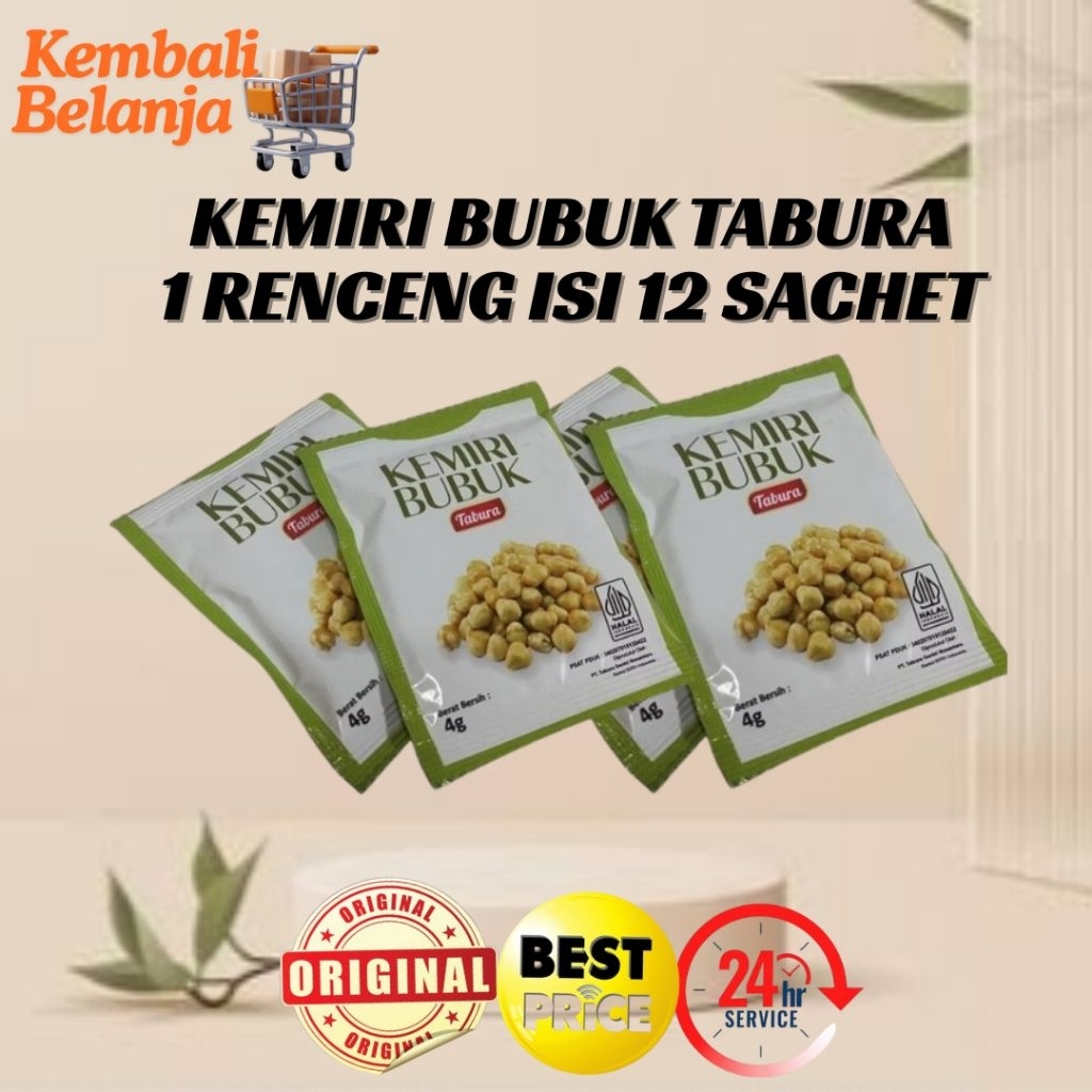 

Kemiri Bubuk Tabura 1 Renceng ( Isi 12 Sachet )/ Miri Bubuk Tabura 1 Renteng/ Bumbu Masak Praktis