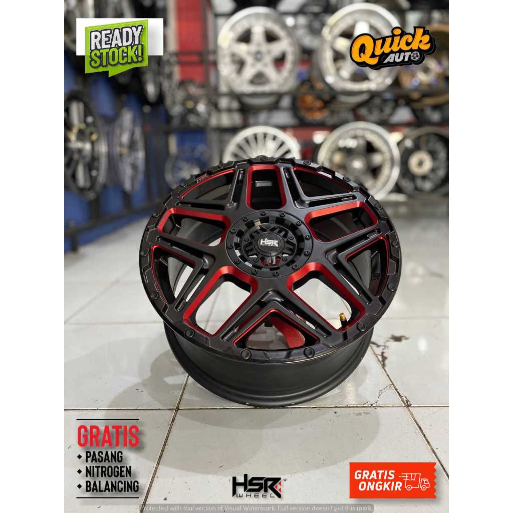 velg mobil racing sporty limited hsr konga r16 pcd 4x100/114,3 hitam merah raize rocky jazz yaris ki