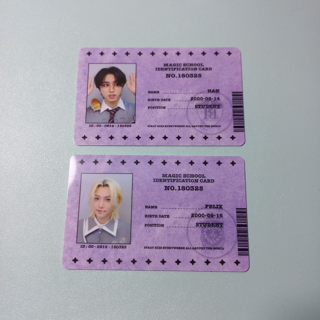 Stray Kids Felix Han Magic School Photocard Id Card