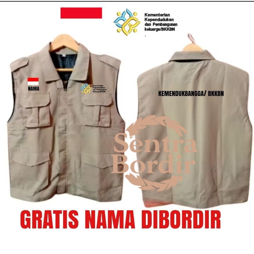 Terbaru Rompi BKKBN KEMENDUKBANGGA/ BKKBN Rompi BKKBN full Bordir