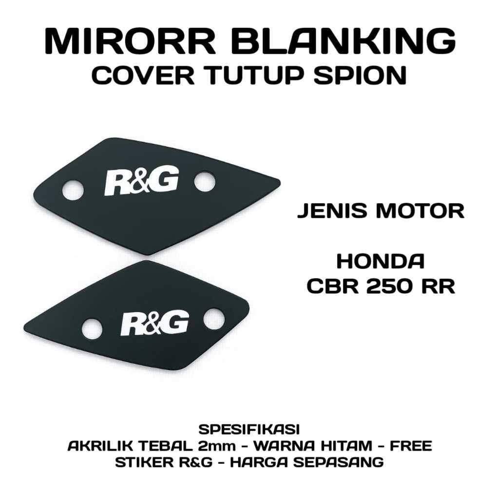 Mirror Blanking R&G CBR 250R / RR - Cover Tutup Spion Motor CBR - Penutup Lubang Spion Motor CBR
