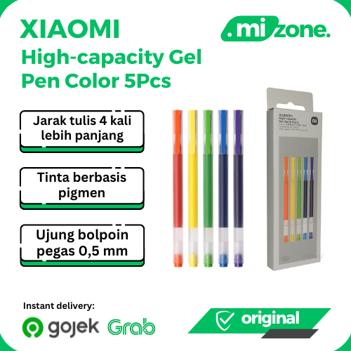 

Xiaomi High Capacity Gel Pen Color Edition 5Pcs Pulpen Warna Pena 0.5mm
