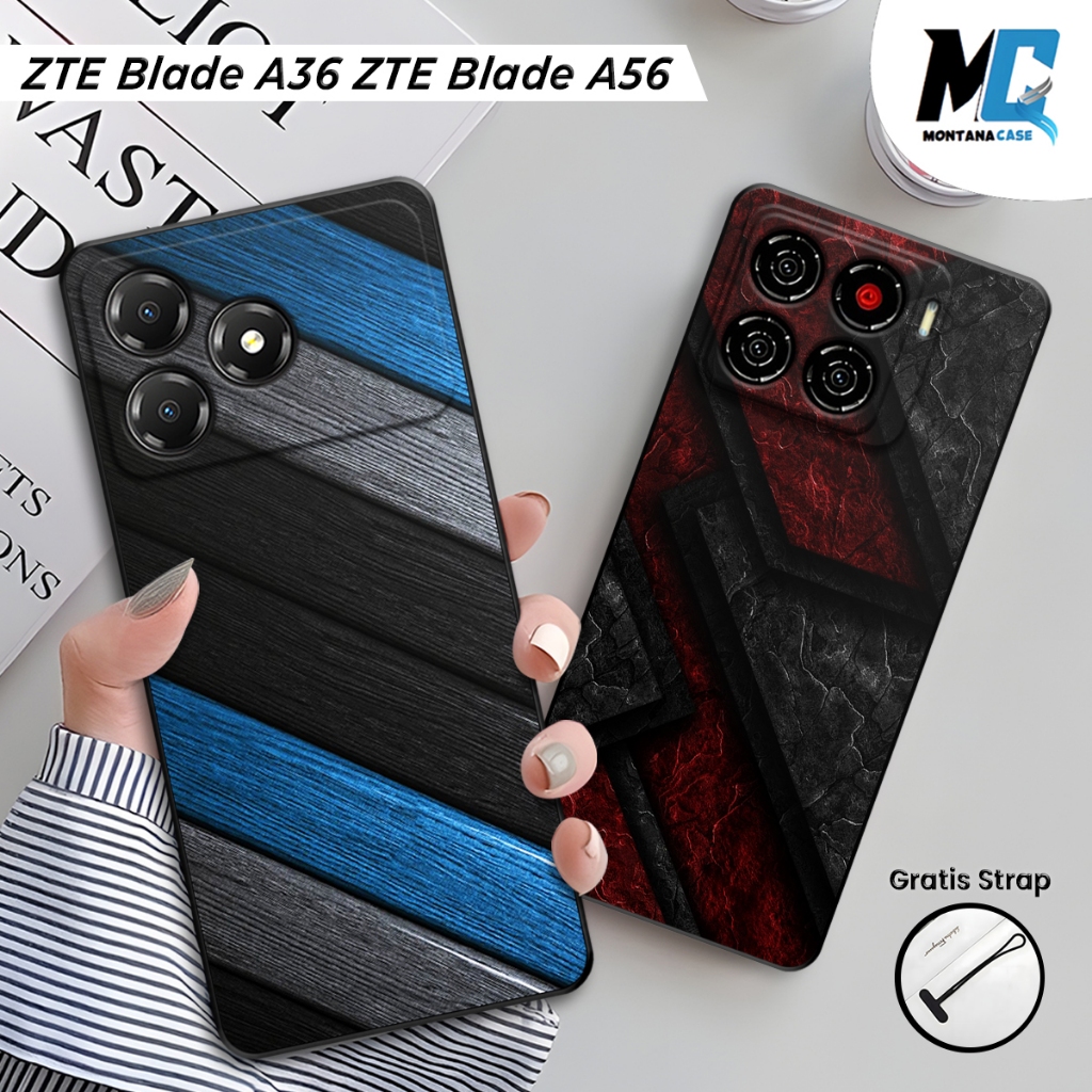Montana Casing ZTE Blade A56 / ZTE Blade A36 Silikon Printing Gambar Kayu | Case Full Karet HP ZTE B