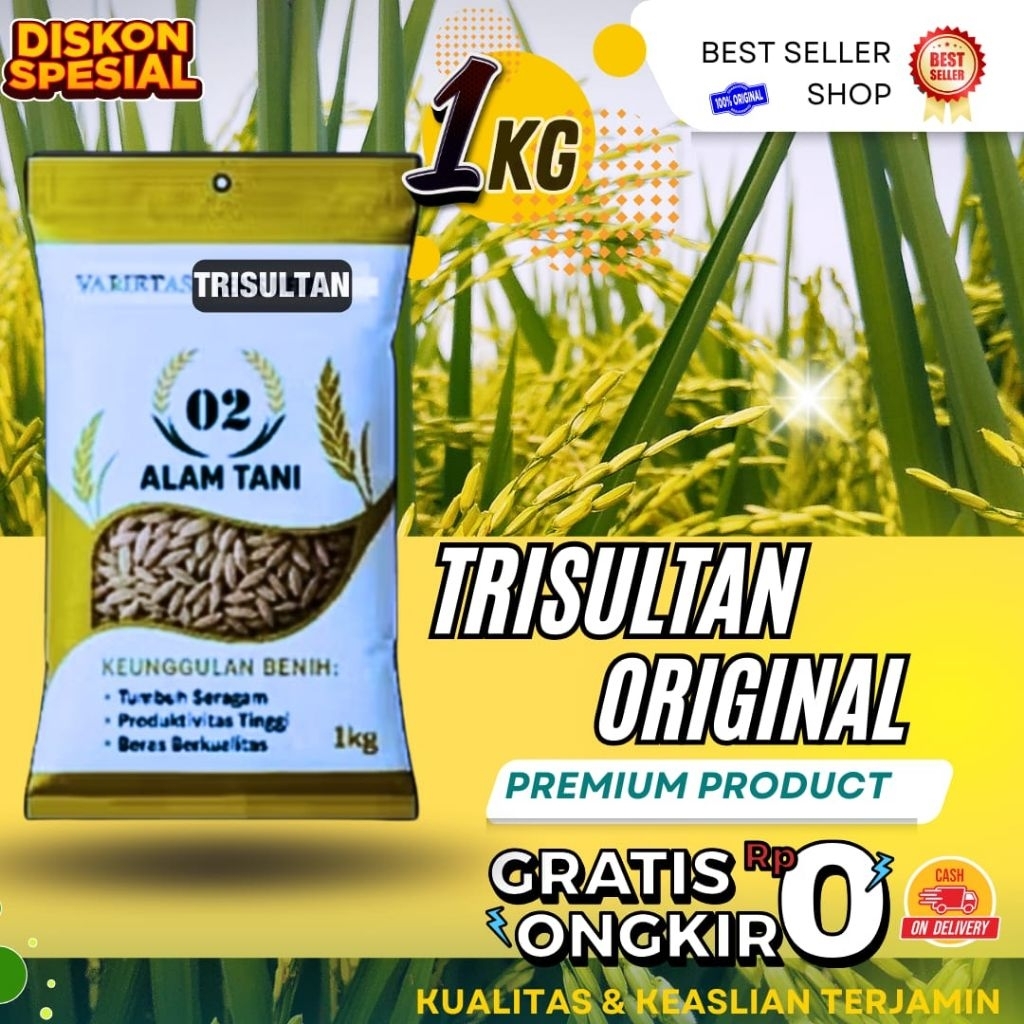 benih padi bibit padi trisultan original kemasan 1kg premium