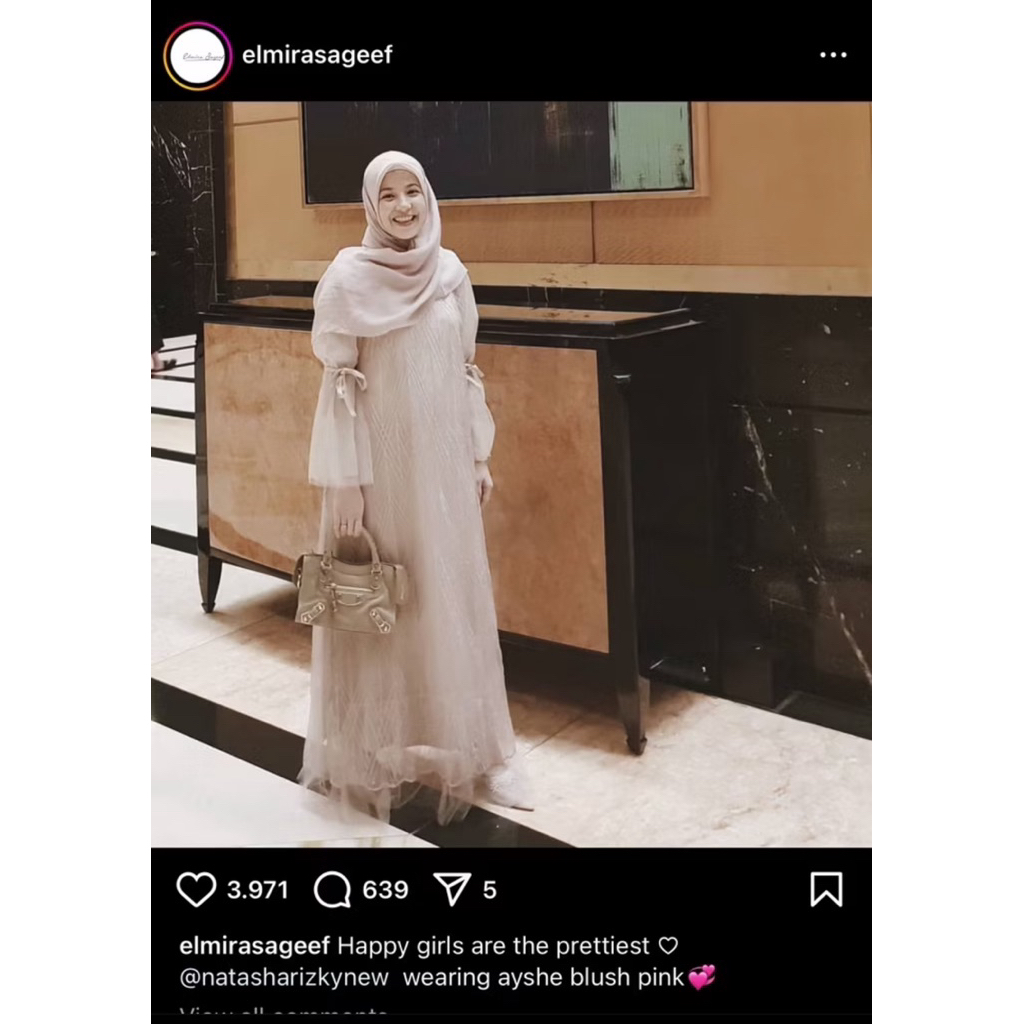 preloved elmira sageef ayshe blush pink