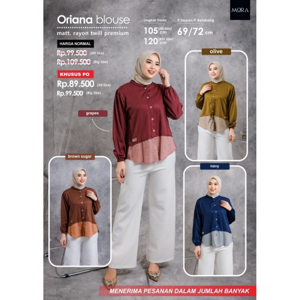 Oriana Blouse BY MORA FASHION/ATASAN WANITA/BAJU/BLOUSE