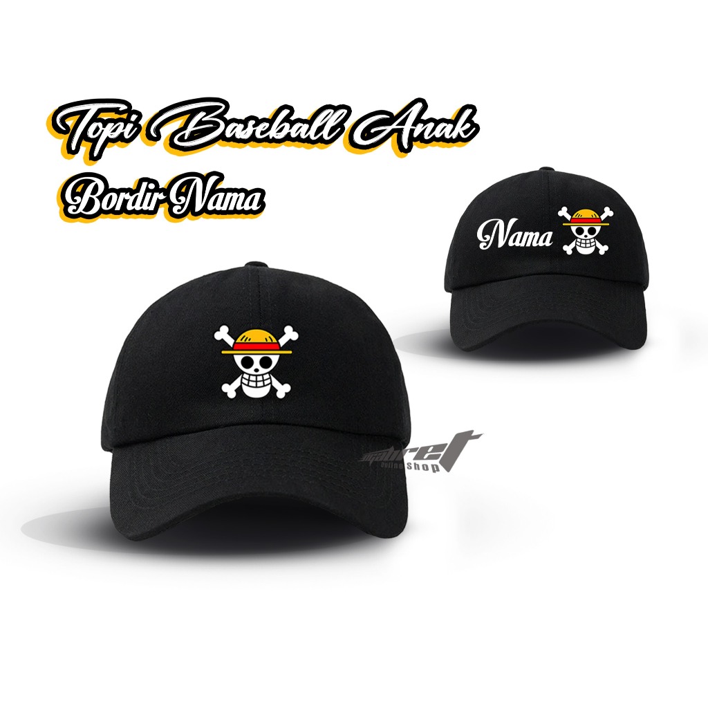 Topi Baseball Anak Karakter One Piece Bordir Nama Topi One Piece
