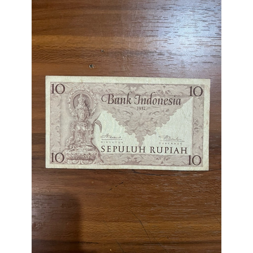 Uang Kertas 10 Rupiah 1952 Seri Budaya Koleksi Kuno
