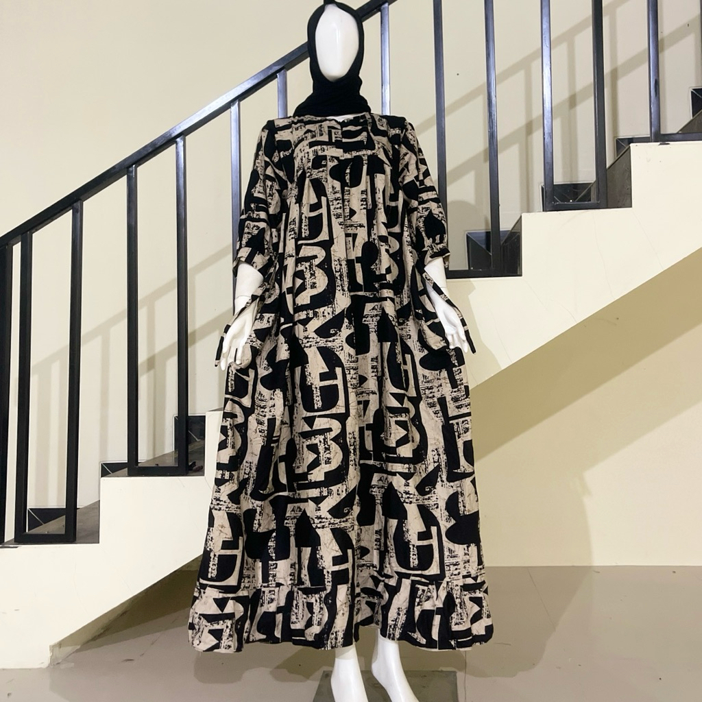 Gamis Kirana Rayon || Rempel Busui Lengan Panjang  Daster Batik Adem Tebel