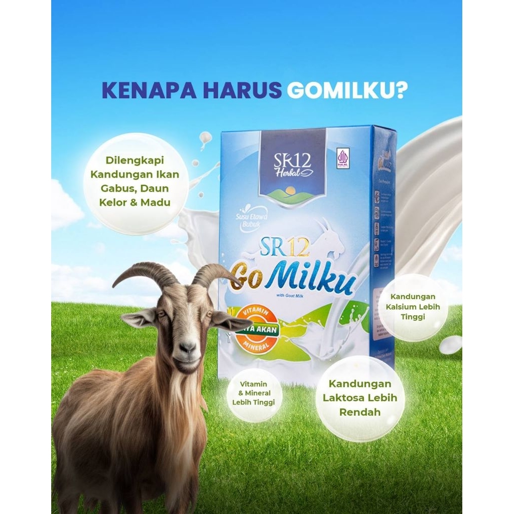 

Gomilku SR12 Susu Kambing Etawa Original ukuran 600gr Halal MUI BPOM Tidak bau pregus