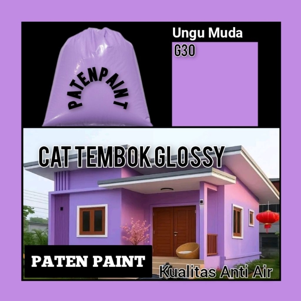 Cat Tembok Glossy Cat Tembok Warna Ungu Muda Cat Tembok Mengkilap Cat Tembok 1 kg Cat kiloan