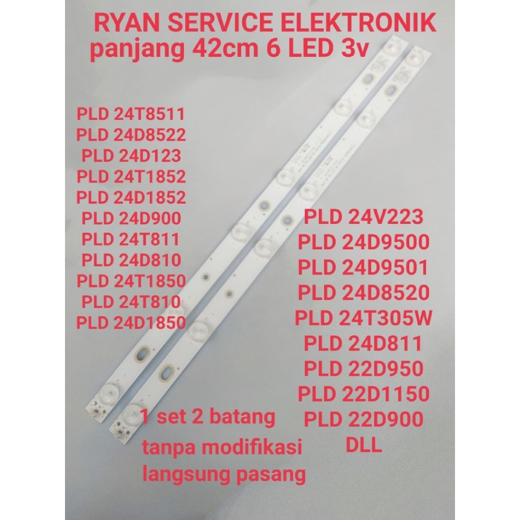 LAMPU BACKLIGHT UNTUK TV POLYTRON LED 22 - 24 INCH PLD 24D8511 24T8511 24D123 24D1852 24T1852 24D185
