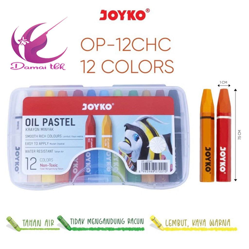 

Crayon Oil Pastels Joyko 12 Warna OP-12CHC