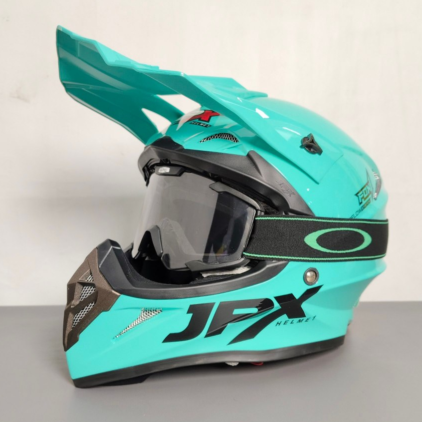 Trail Kediri JPX Fox1 Solid Tosca Glossy Helm Trail Google