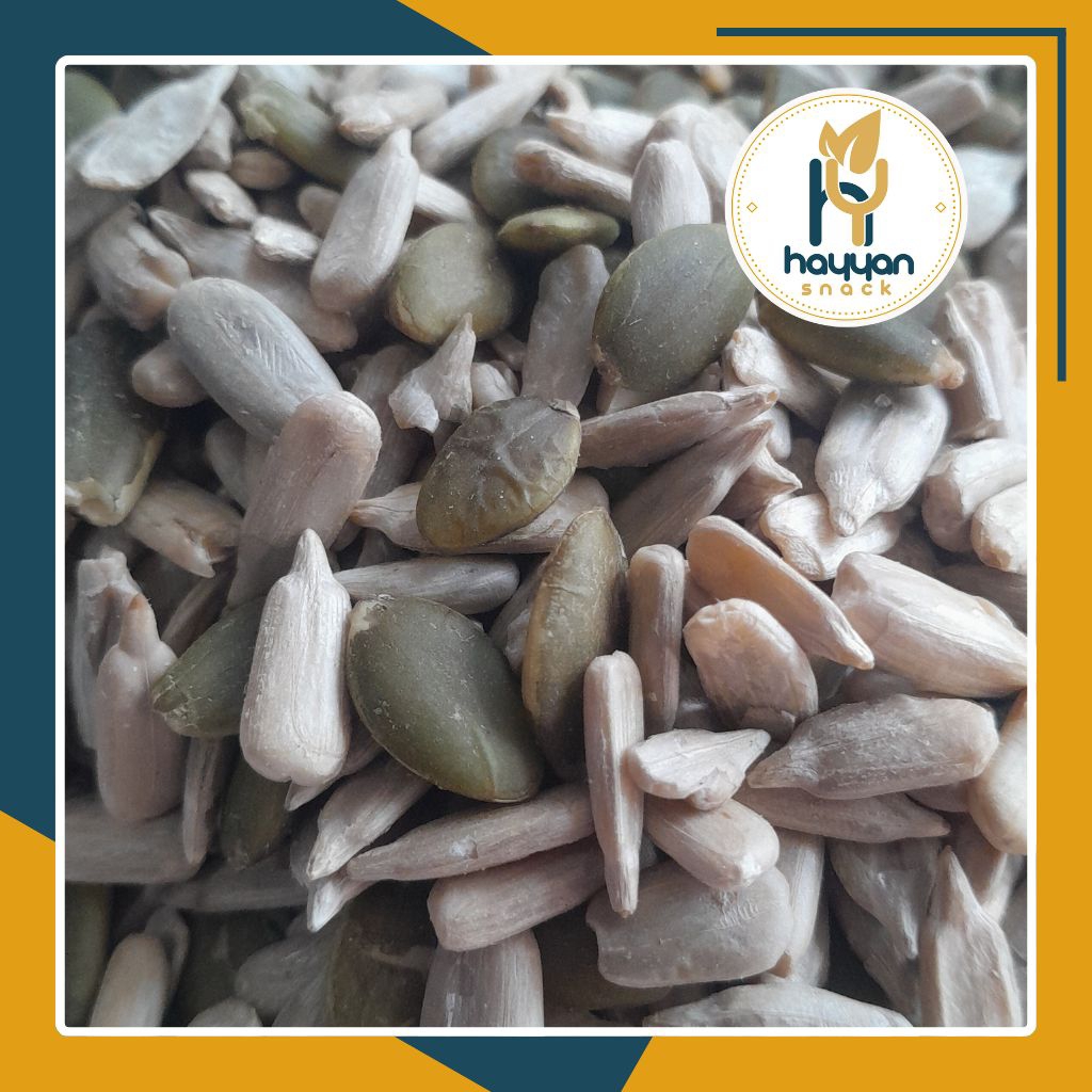

[Matang]Sunflower seed mix Pumpkin seed/biji kuaci kupas dan biji labu hijau campur Matang