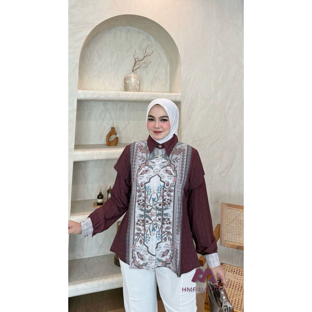 Kemeja hmf luxury / kemeja hmf / Atasan hmf luxury /Atasan Isabel vol 18 HMF luxury / Atasan HMF lux