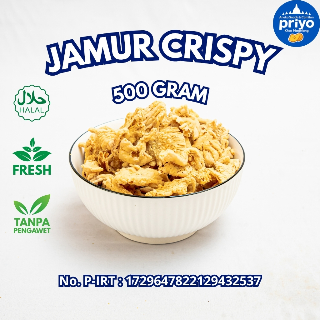 

Jamur Crispy 500g Priyo Snack Renyah Gurih Halal Tanpa Pengawet
