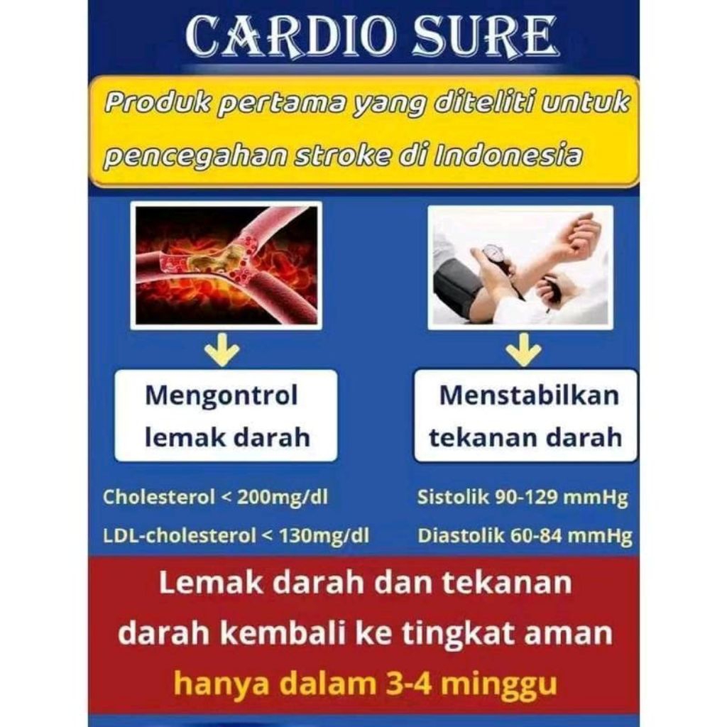 

Cardio Sure lSusu Bubuk Murni Herbal Mengatasi Hipertensi Menjaga Kesehatan Jantung, Kolesterol Ampuh | Cardiosure 100% Original BPOM.