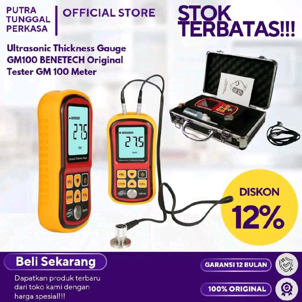 Ultrasonic Thickness Gauge GM100 BENETECH Tester GM-100 GM 100 Meter