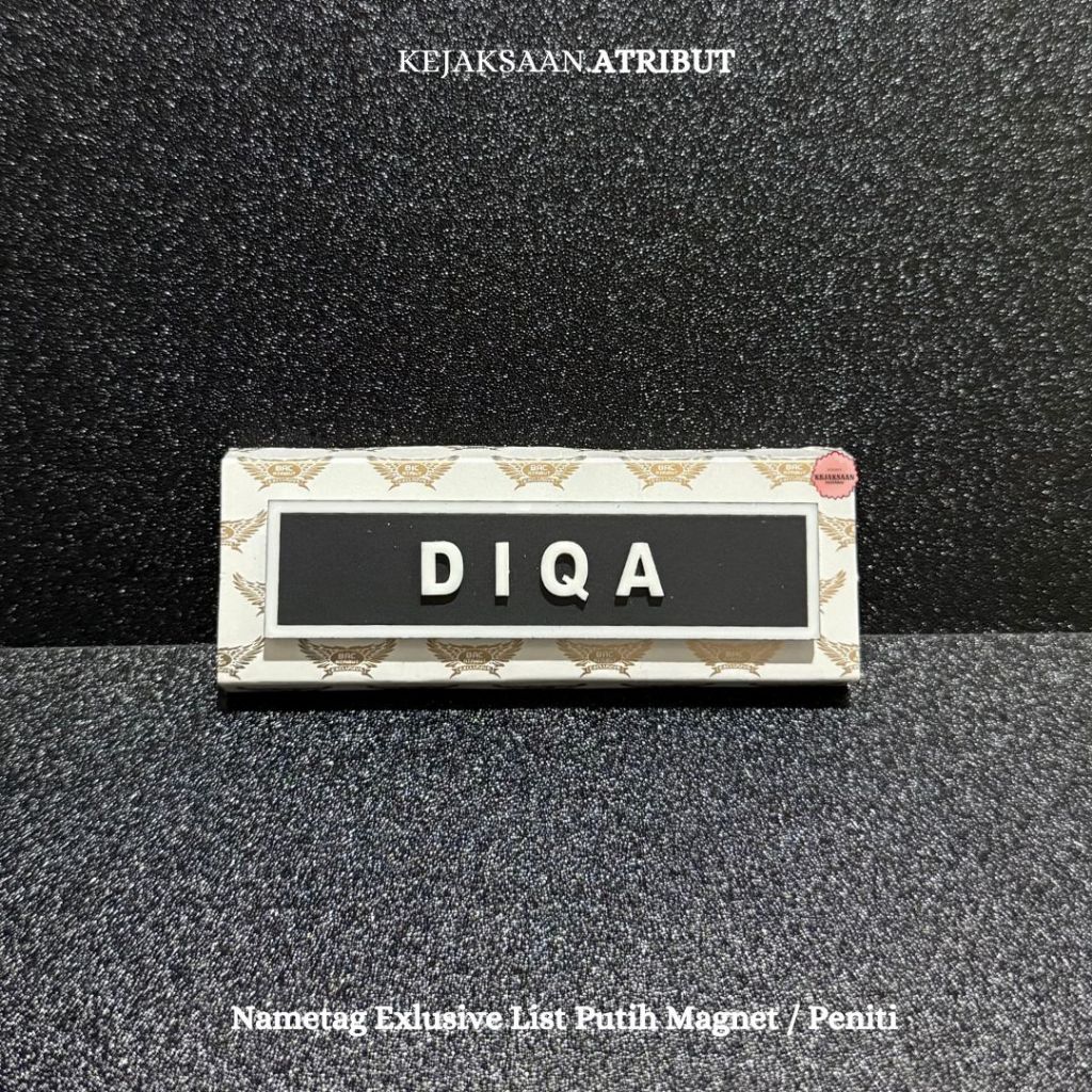 

Papan Nama Name Tag Pegawai Kejaksaan sesuai Perja Bahan Lapis, Doff, Exlusive List Putih