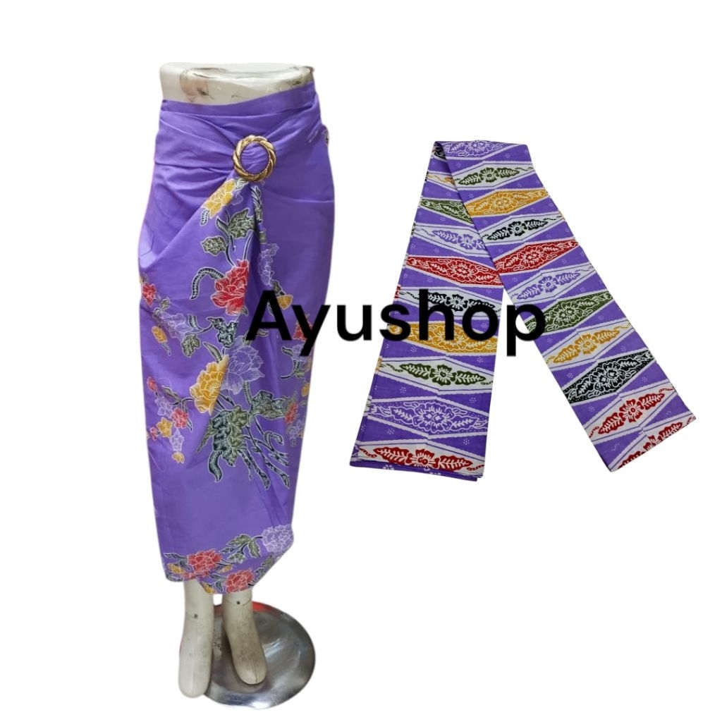 Kain Lilit / Rok Lilit Batik Cap Bunga /Couple Selndg/Kain lilit/Cukin Aja/Selendang