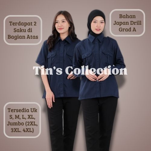 Seragam PNS wanita Baju Pdh Biru Dongker Lengan Panjang/Pendek Pegawai Negeri Seragam Asn Baju Dinas