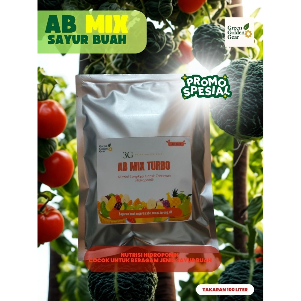 Nutrisi Hidroponik AB Mix Turbo 3G (Green Golden Gear) – Varian Daun & Buah Pupuk hidroponik murah c