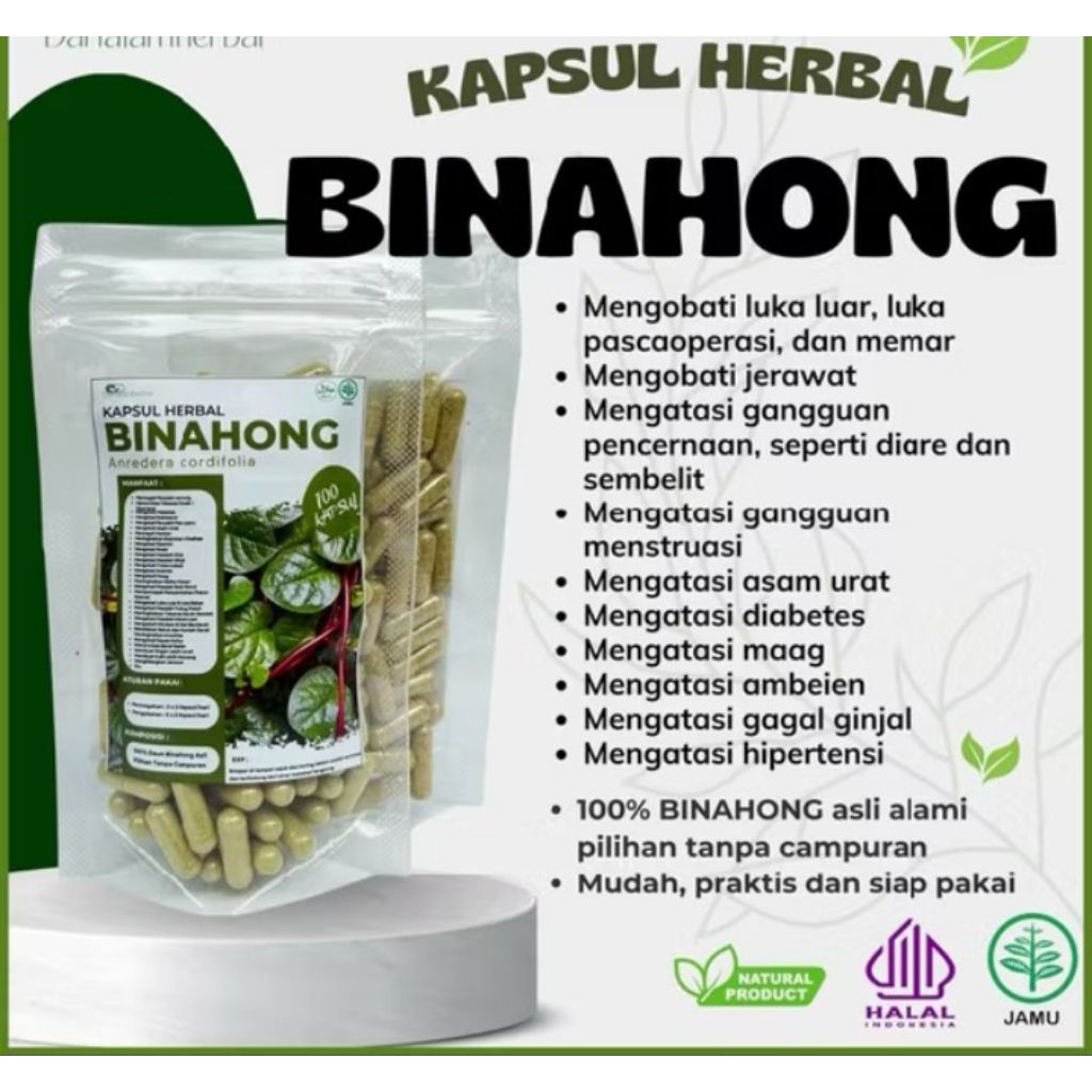 

kapsul binahong isi 100butir/binahong kapsul 1pack isi 100butir