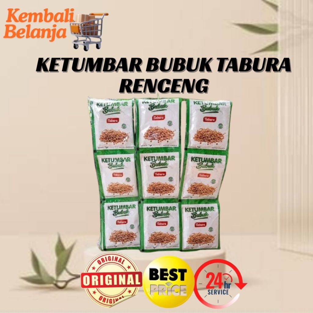 

Ketumbar Bubuk Tabura 1 Renceng ( Isi 12 Sachet )/ Tumbar Bubuk Tabura 1 Renteng/ Bumbu Masak Praktis