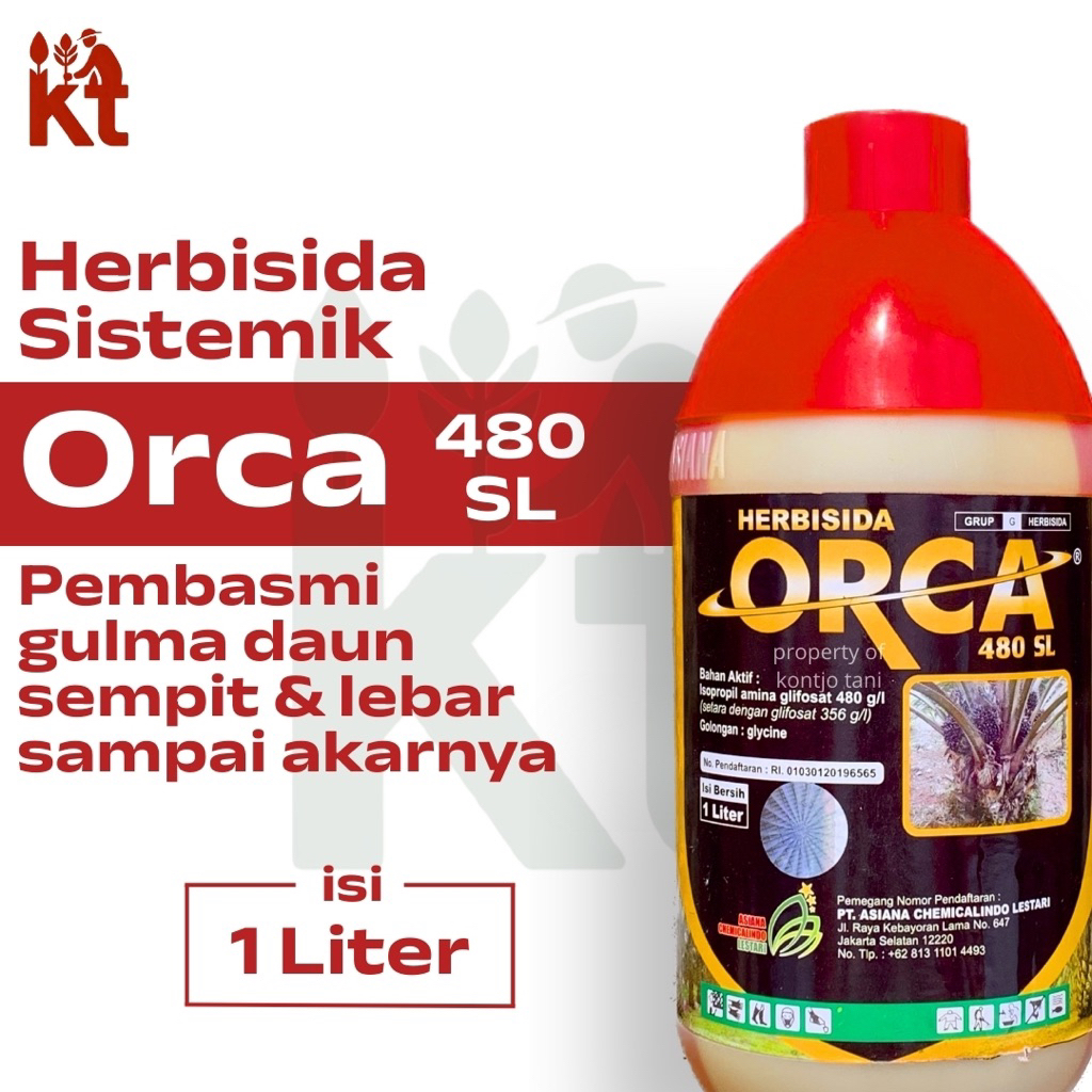 Herbisida Sistemik - Orca 480 SL - Bahan aktif Amonium Glifosat 480 g/l - Isi Kemasan 1 Liter