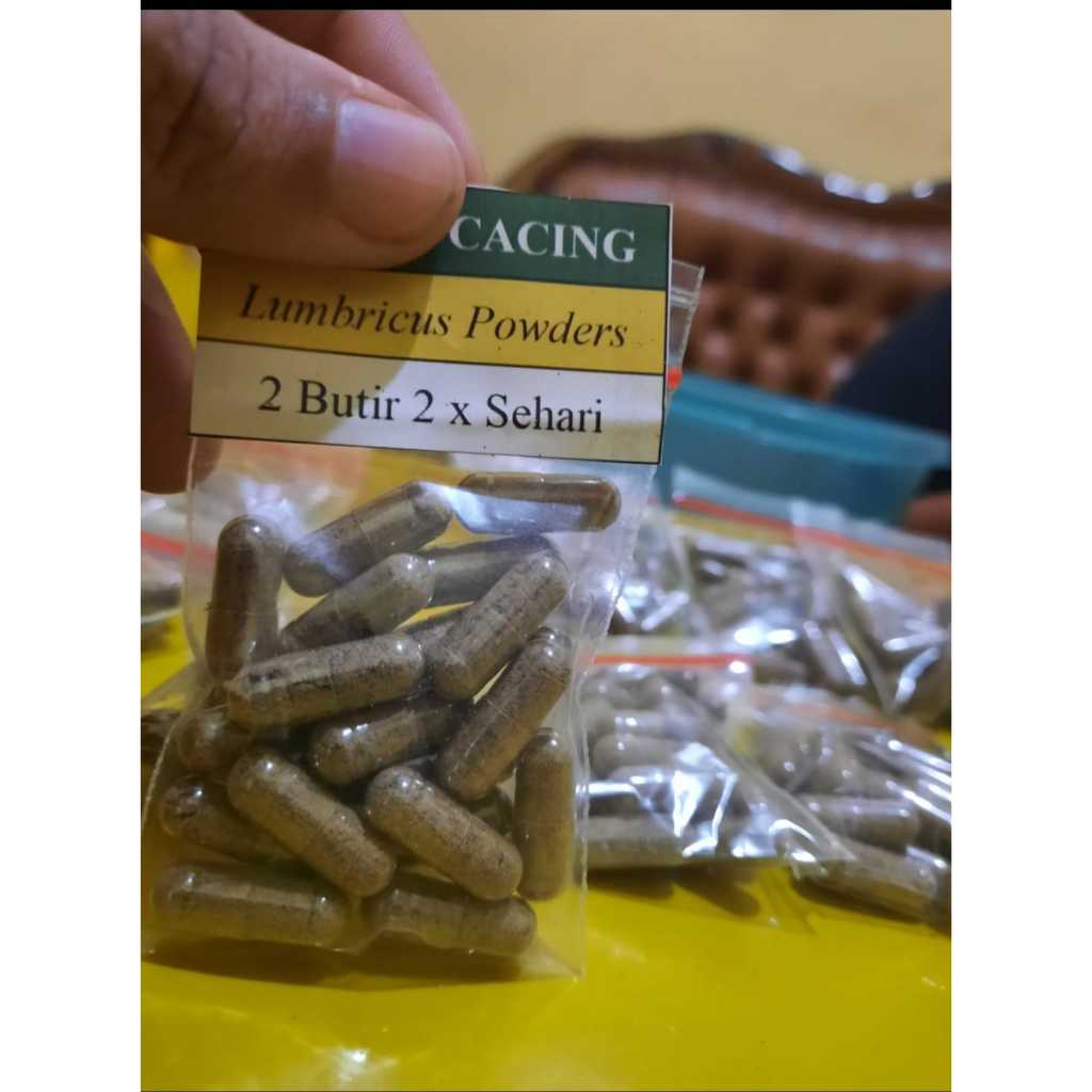 KAPSUL CACING OBAT TIPES isi 20pcs, kapsul cacing tanah |kapsul cacing lumbricus rubellus
