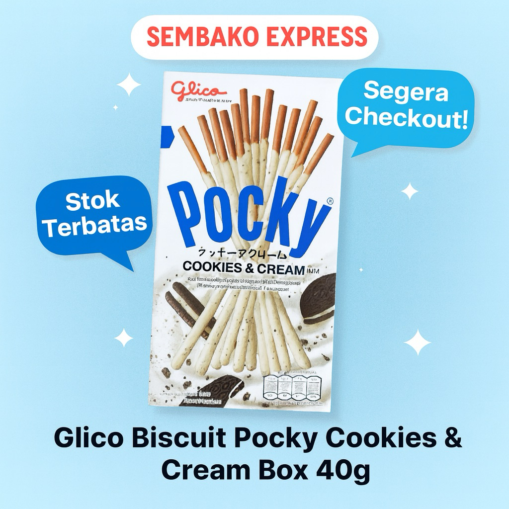 

Pocky Cookies & Cream Stick Biscuit 40g – Glico
