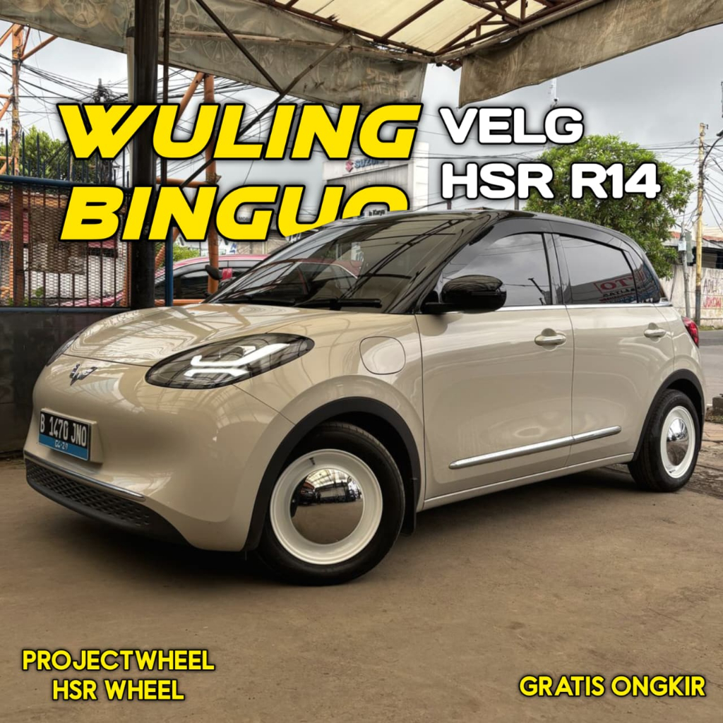 Paket Velg HSR Mirror Ring 15 Untuk Wuling Binguo pelek R15 KACA Varian putih