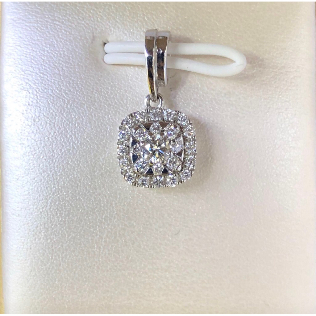 Liontin Berlian Lotus Kotak (110) CD59, D.1: 0,10 crt, D.24: 0,18 crt, Emas 1,7 gr/Kadar 75%