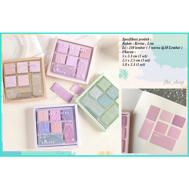210 Lembar Sticky Notes Pastel Set Sticky Notes Aesthetic Sticky Notes Set Color Pallete Sticky