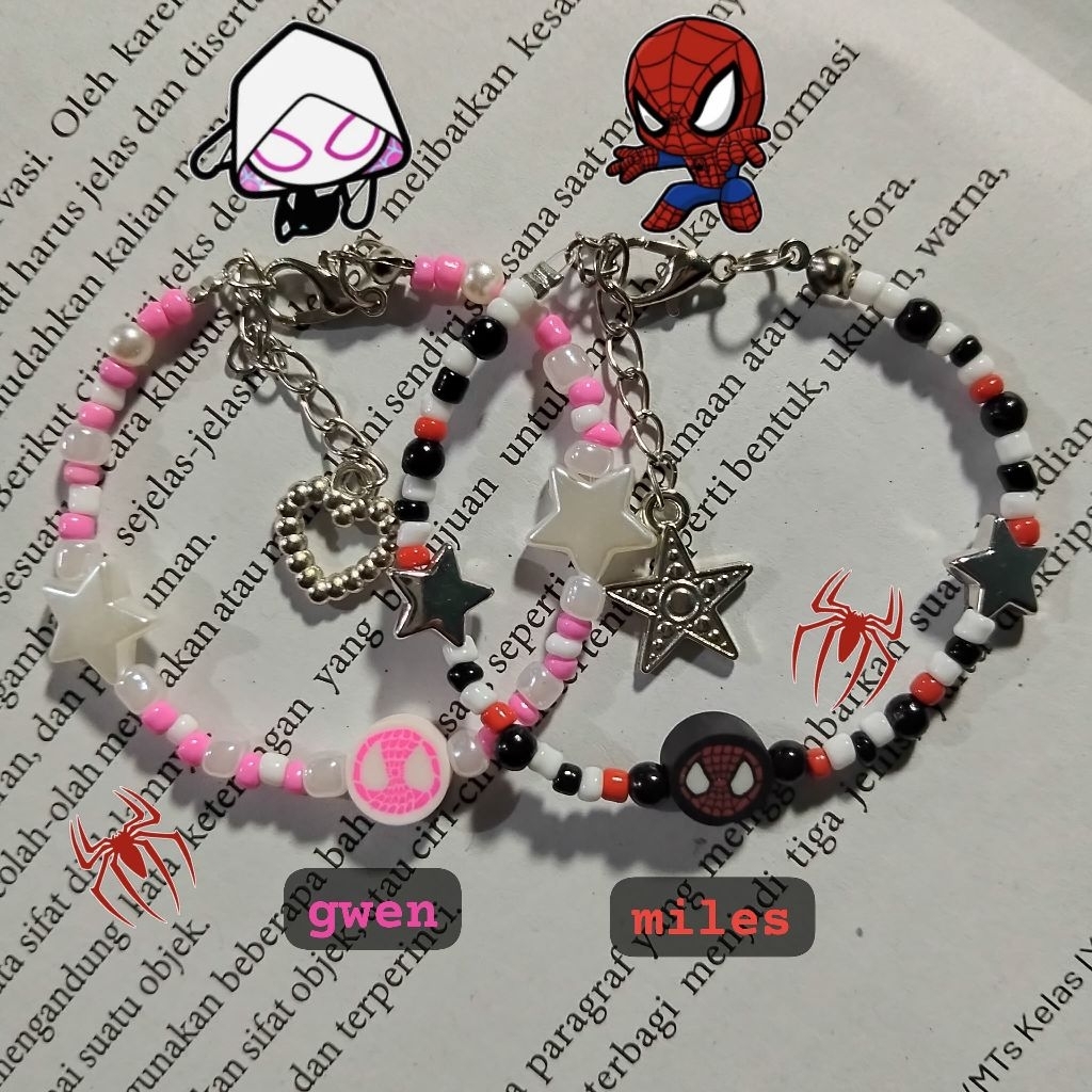 > COD (pcs) NO PO < | PROMO 12.12 | gelang Spiderman couple || gelang manik Spiderman couple || gela