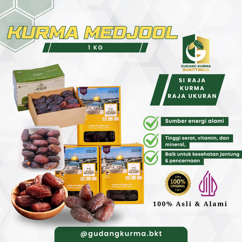 

Kurma Medjool Palestinian 1kg | Al Quds 100% Original & Premium
