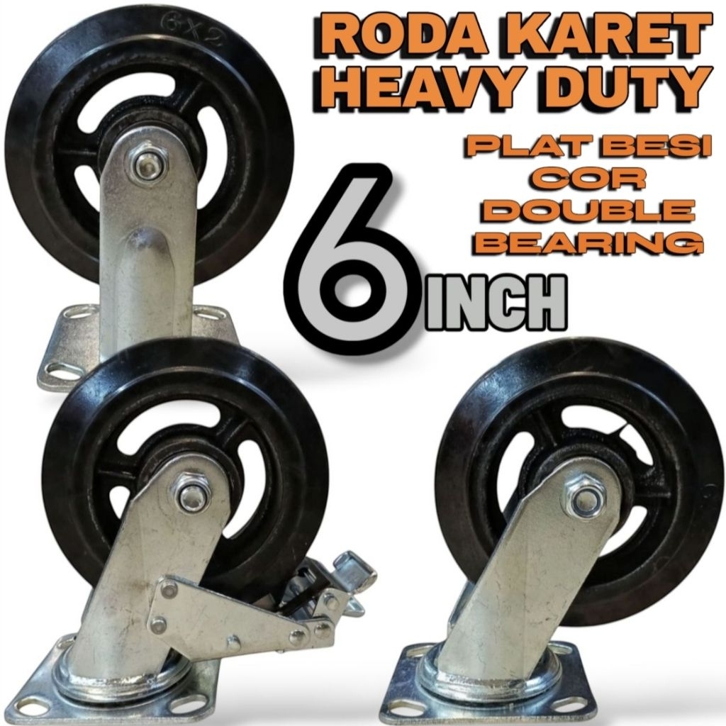 RODA TROLI/TROLLEY - RODA KARET HEAVY DUTY 6 INCH